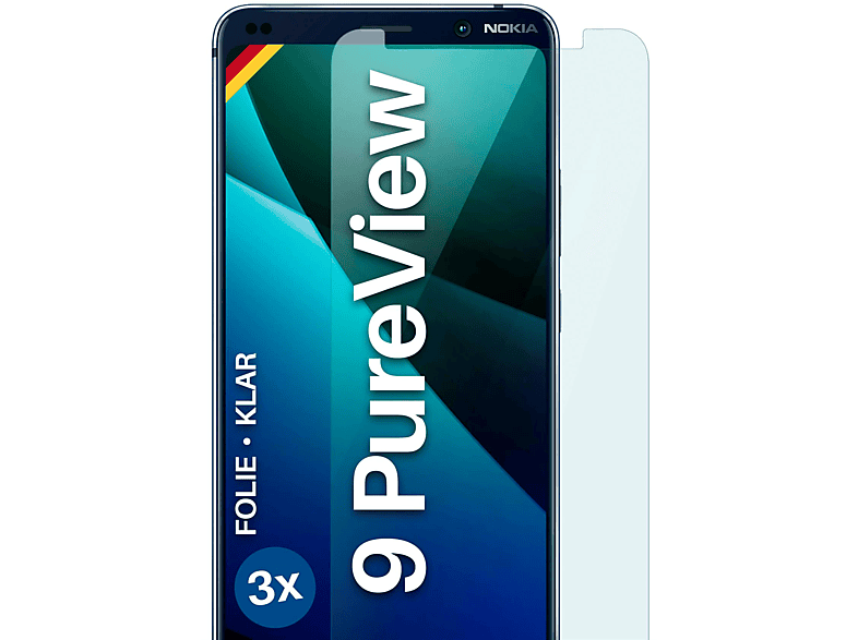 PureView) Displayschutz(für MOEX Schutzfolie, 3x 9 Nokia klar