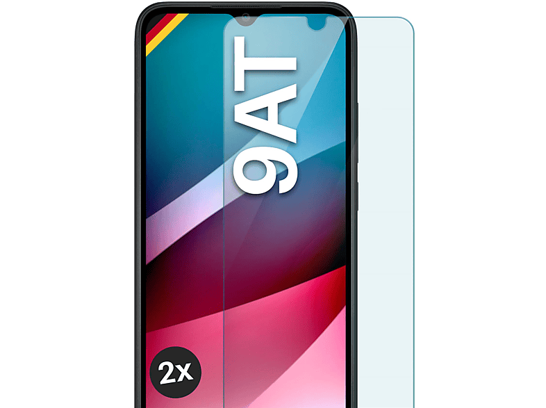 klar 2x Redmi 9AT) MOEX - Schutzglas(für Schutzfolie, Xiaomi Panzerglas