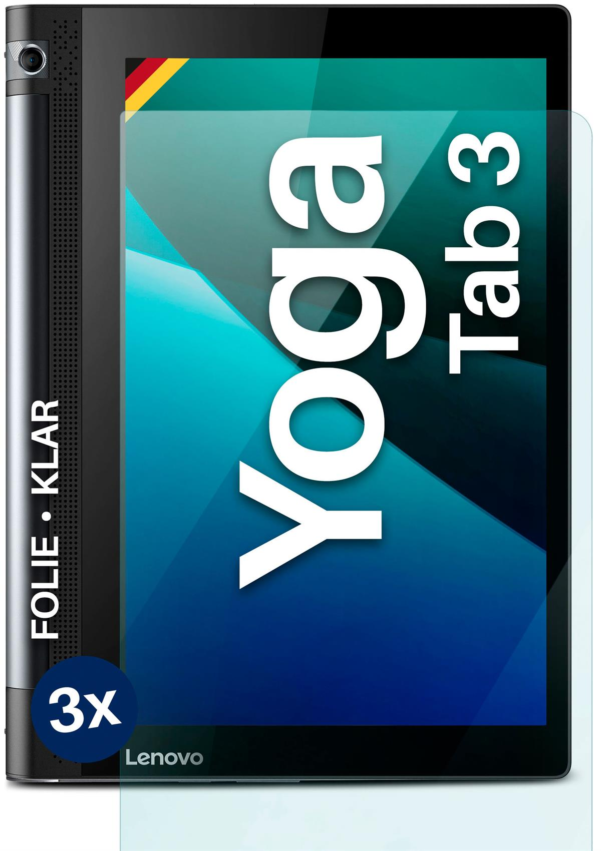 10) 3 Tab Displayschutz(für Schutzfolie, MOEX klar Yoga 3x Lenovo