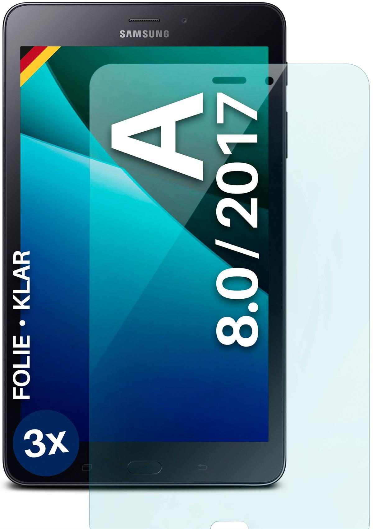2017) A 8.0 klar Schutzfolie, MOEX 3x Samsung Tab Displayschutz(für Galaxy