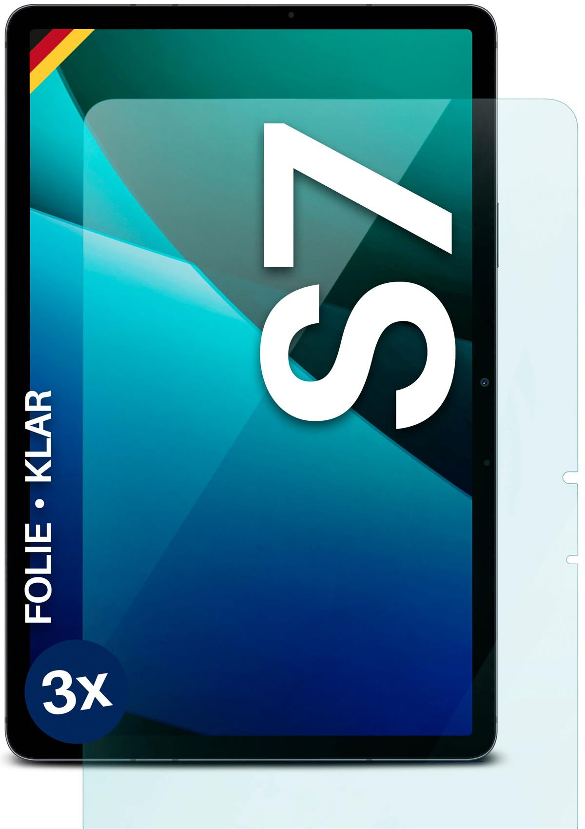 Schutzfolie, MOEX 3x Galaxy Tab klar Displayschutz(für Samsung S7)