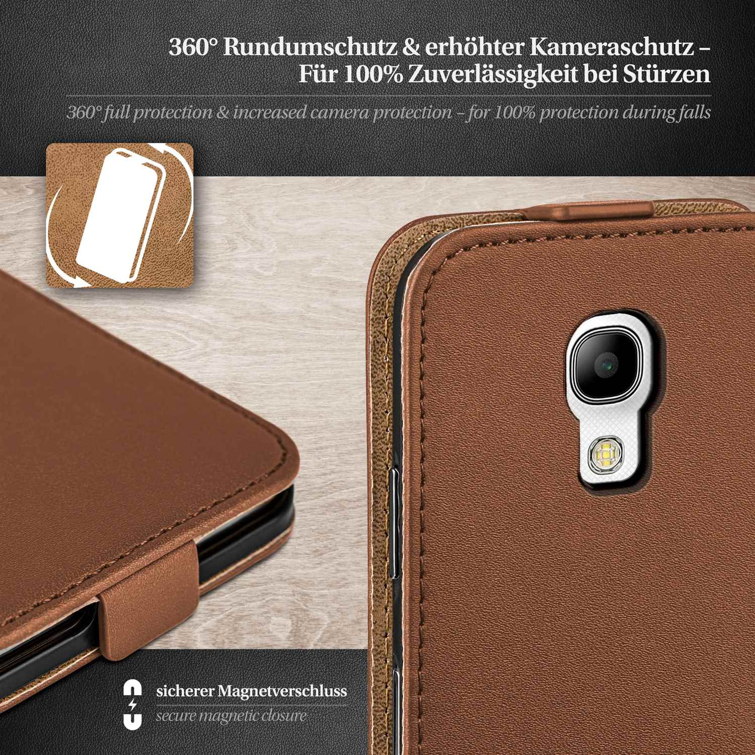 MOEX Flip Case, Flip Samsung, S4, Cover, Galaxy Umber-Brown