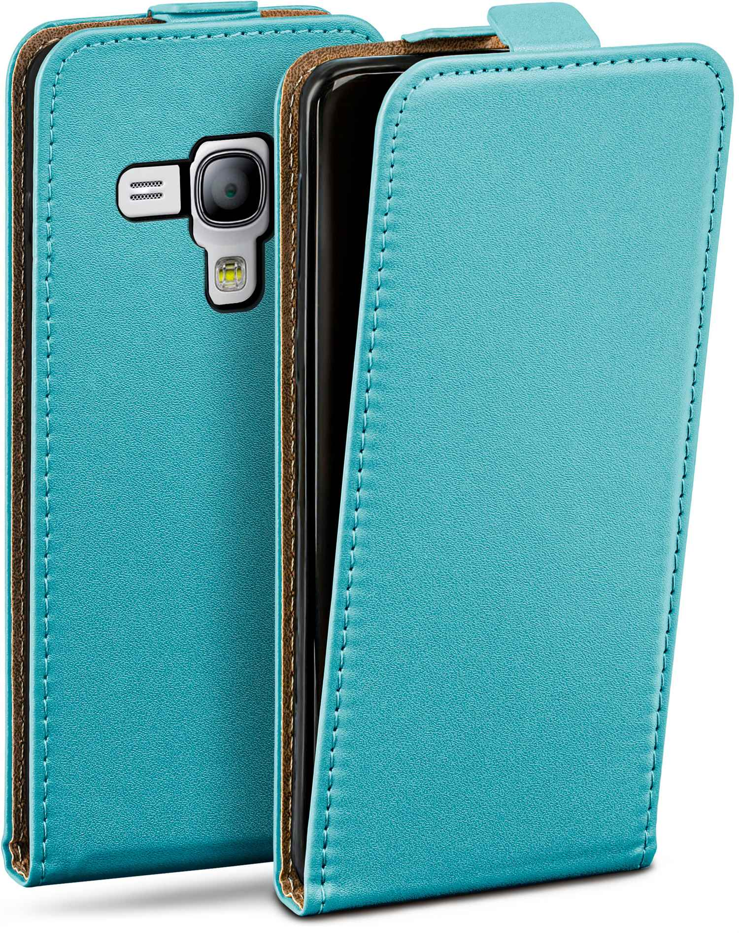 MOEX Flip Case, Flip Samsung, Galaxy Mini, S3 Cover, Aqua-Cyan