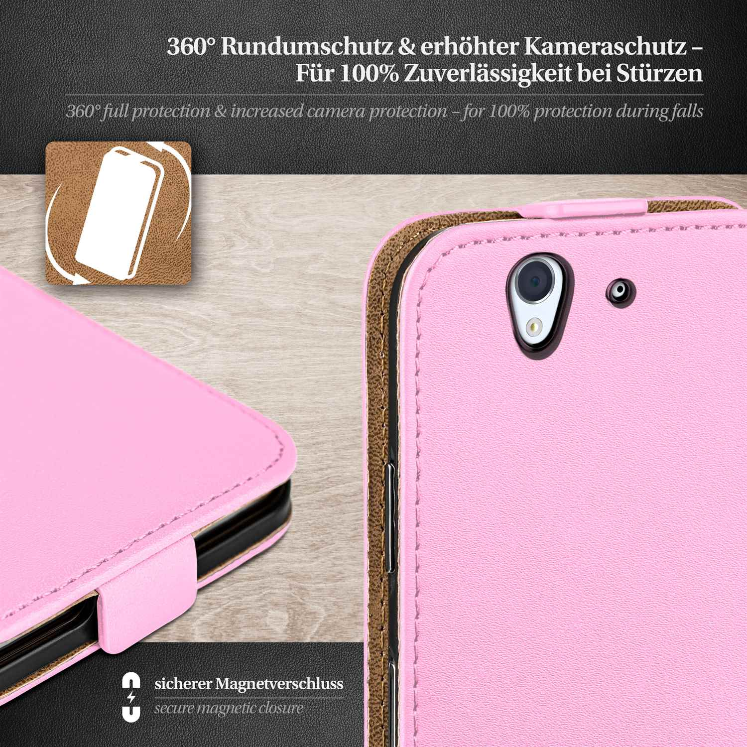 MOEX Flip Case, Flip Cover, Sony, Icy-Pink Z, Xperia