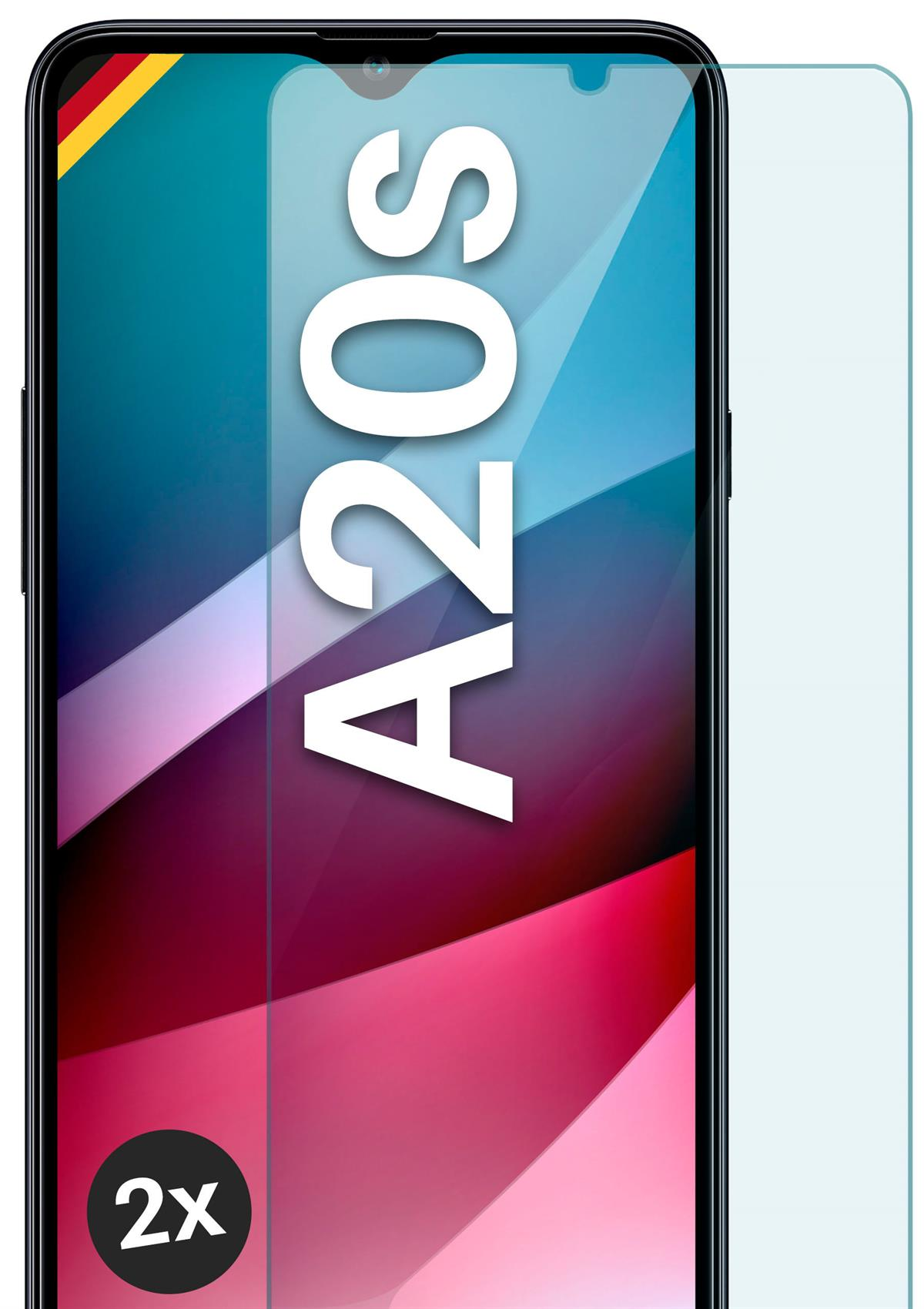 MOEX 2x Panzerglas - Schutzglas(für A20s) klar Samsung Galaxy Schutzfolie