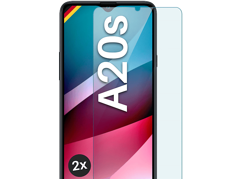 MOEX 2x Panzerglas - Schutzglas(für A20s) klar Samsung Galaxy Schutzfolie