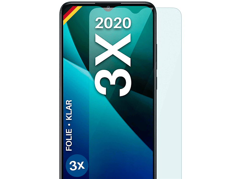 MOEX 3x Schutzfolie, klar Displayschutz(für 3X (2020)) Alcatel