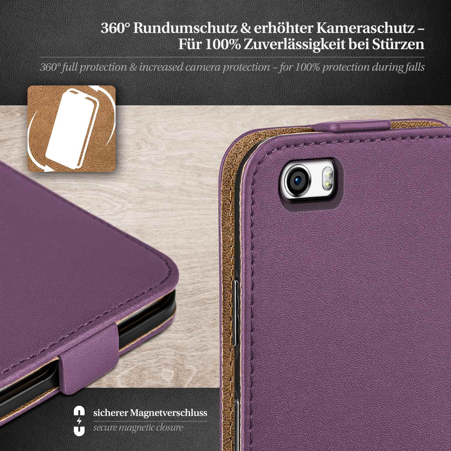 MOEX Flip Case, Flip Cover, Huawei, Honor Indigo-Violet 6