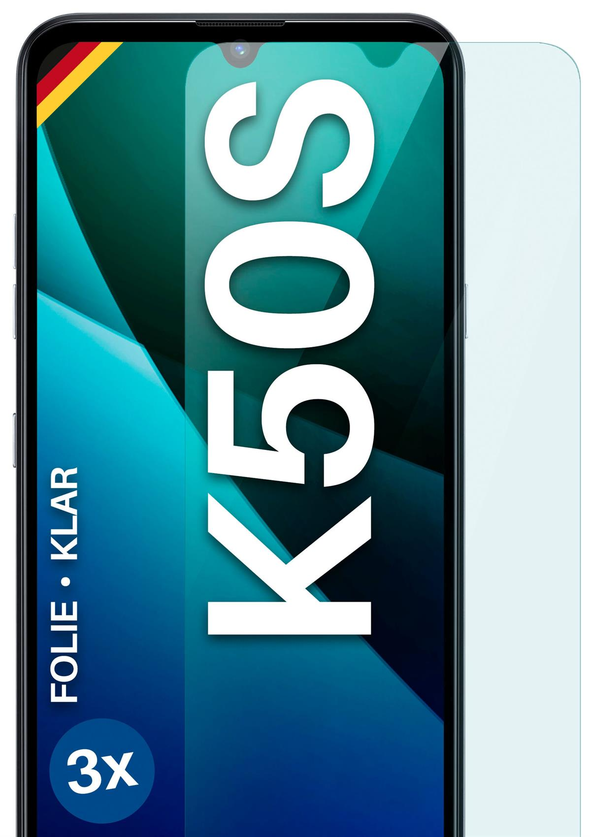 3x K50s) Displayschutz(für LG MOEX klar Schutzfolie,