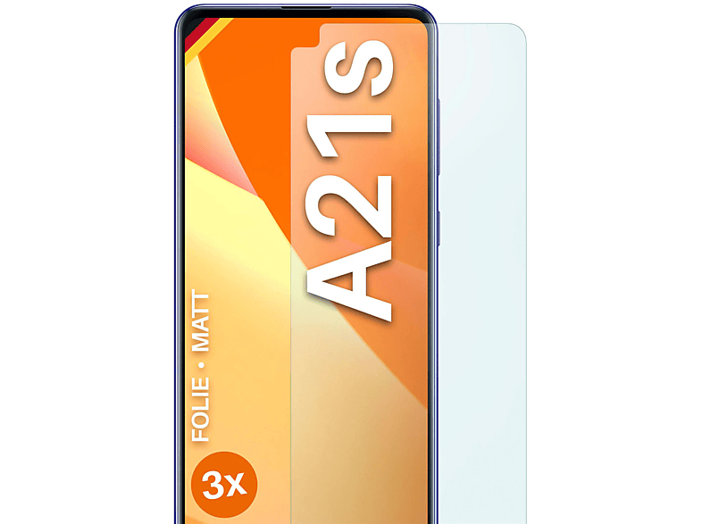 MOEX 3x Schutzfolie, matt Displayschutz(für Samsung Galaxy A21s)