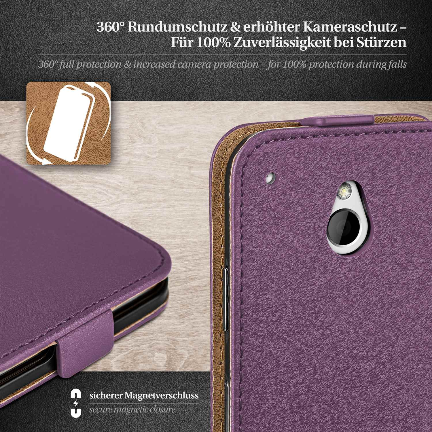 HTC, Case, Flip Mini, Indigo-Violet One Flip MOEX Cover,