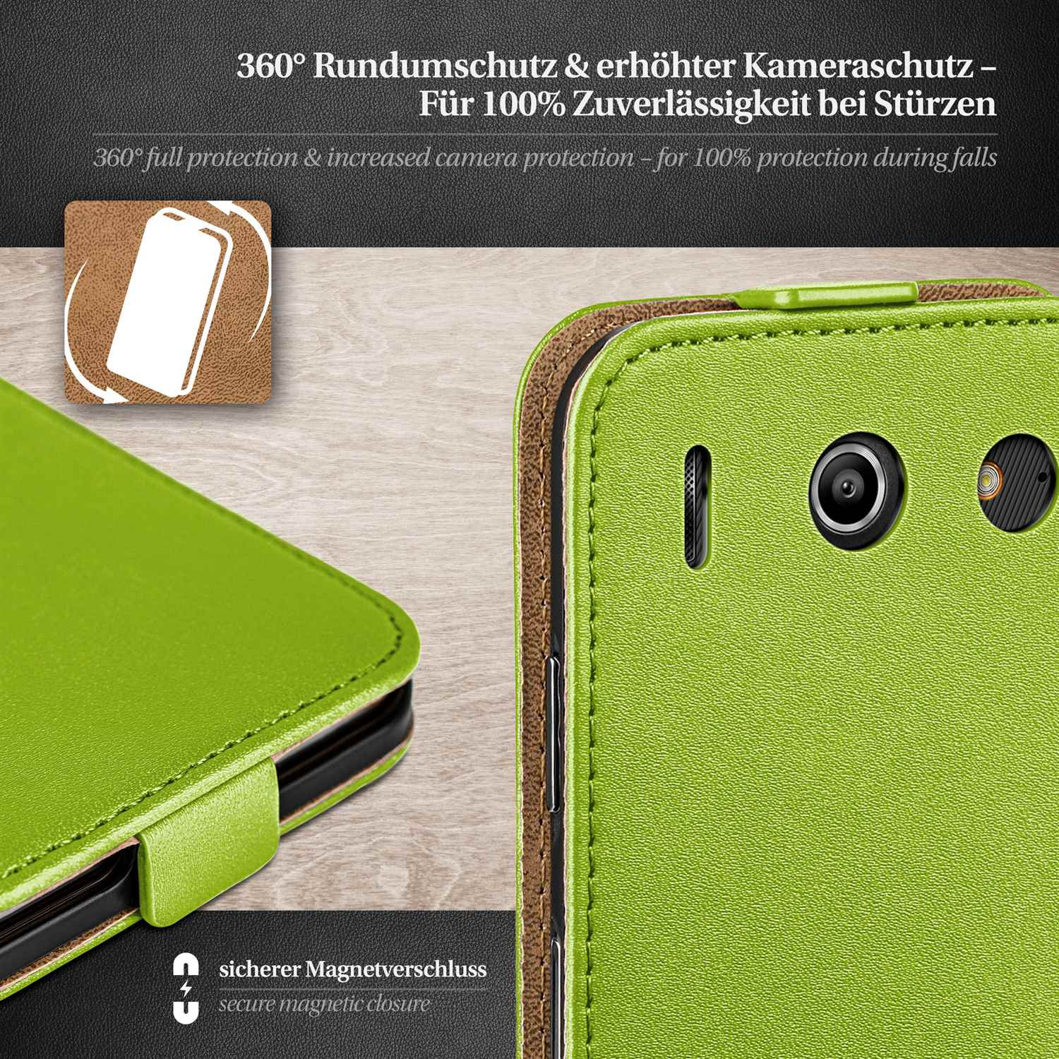 Flip Flip G510, Ascend Case, Huawei, Cover, Lime-Green MOEX