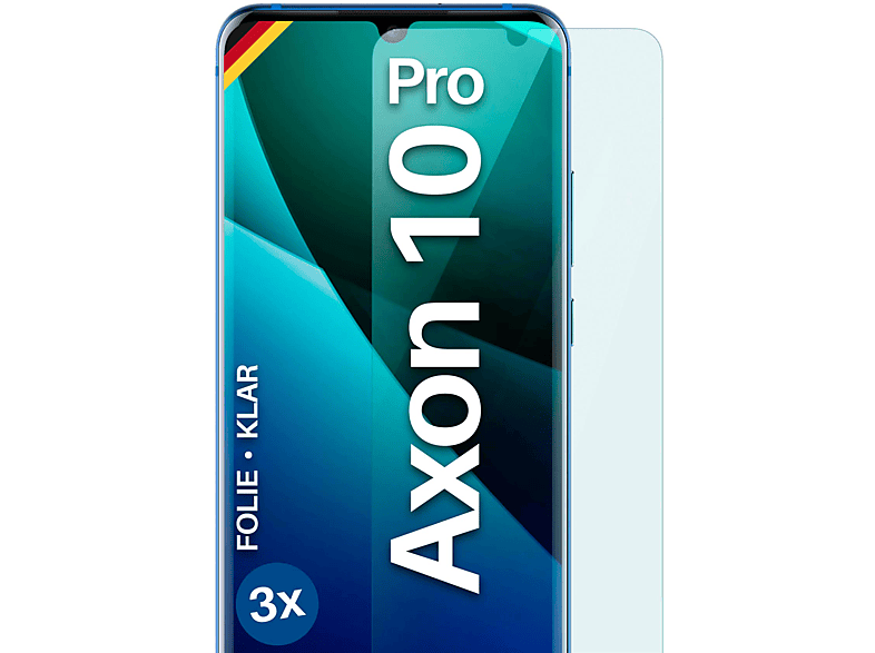 MOEX 3x Schutzfolie, Axon klar Displayschutz(für Pro) 10 ZTE