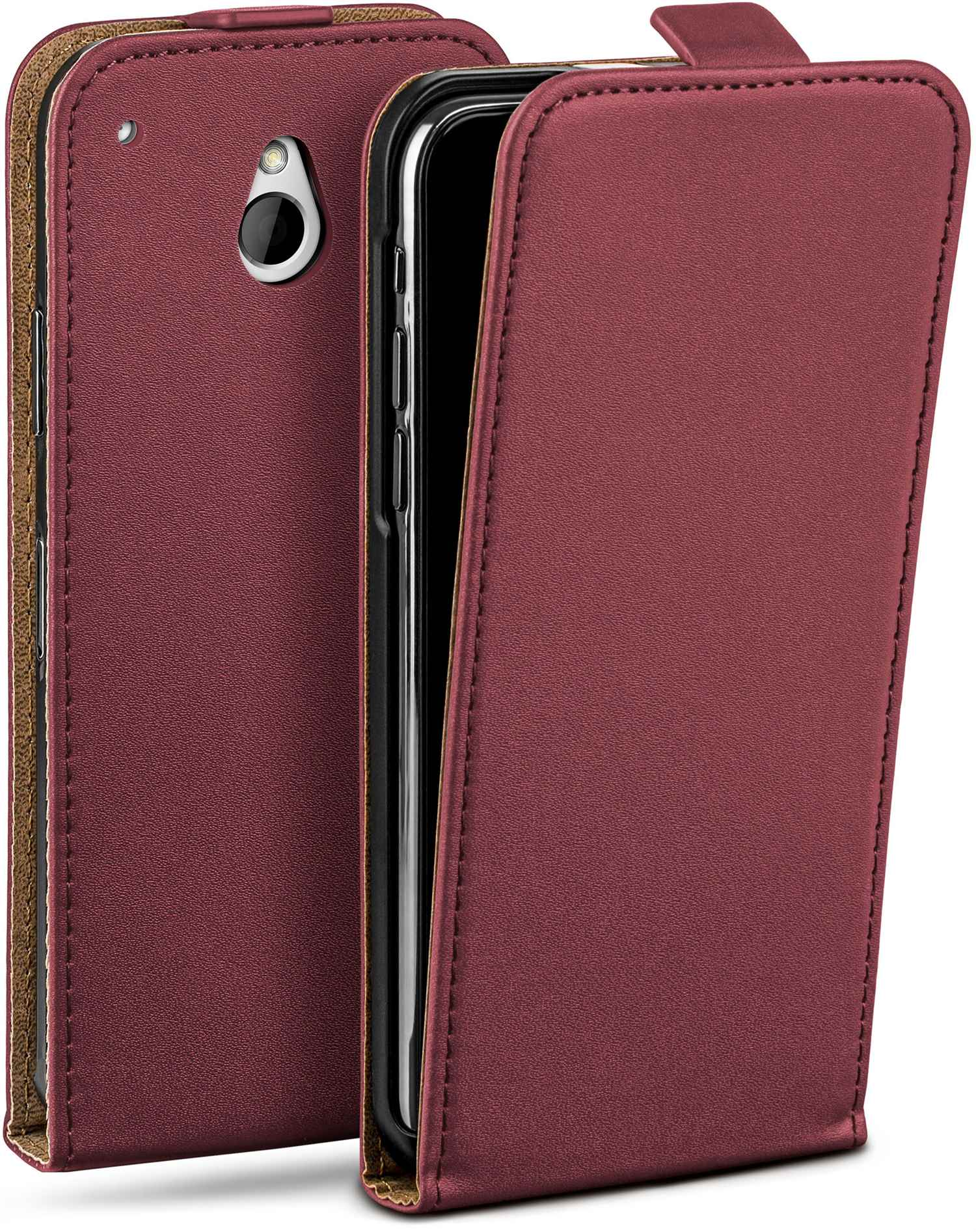 MOEX Flip Case, Mini, HTC, Maroon-Red Cover, One Flip