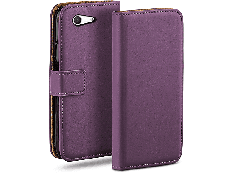 Xperia Indigo-Violet Compact, Z3 Case, Bookcover, Book Sony, MOEX