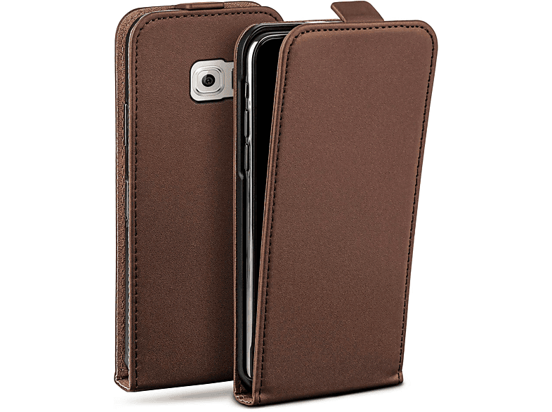 Flip Cover, Samsung, Galaxy MOEX Case, S6, Flip Oxide-Brown