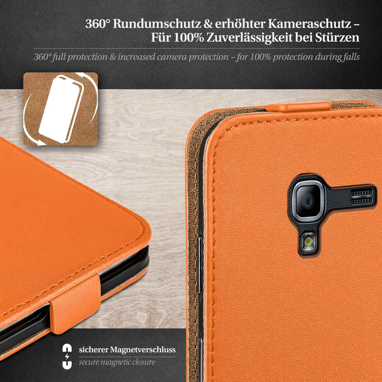 Cover, Flip MOEX Galaxy Canyon-Orange 2, Samsung, Ace Case, Flip
