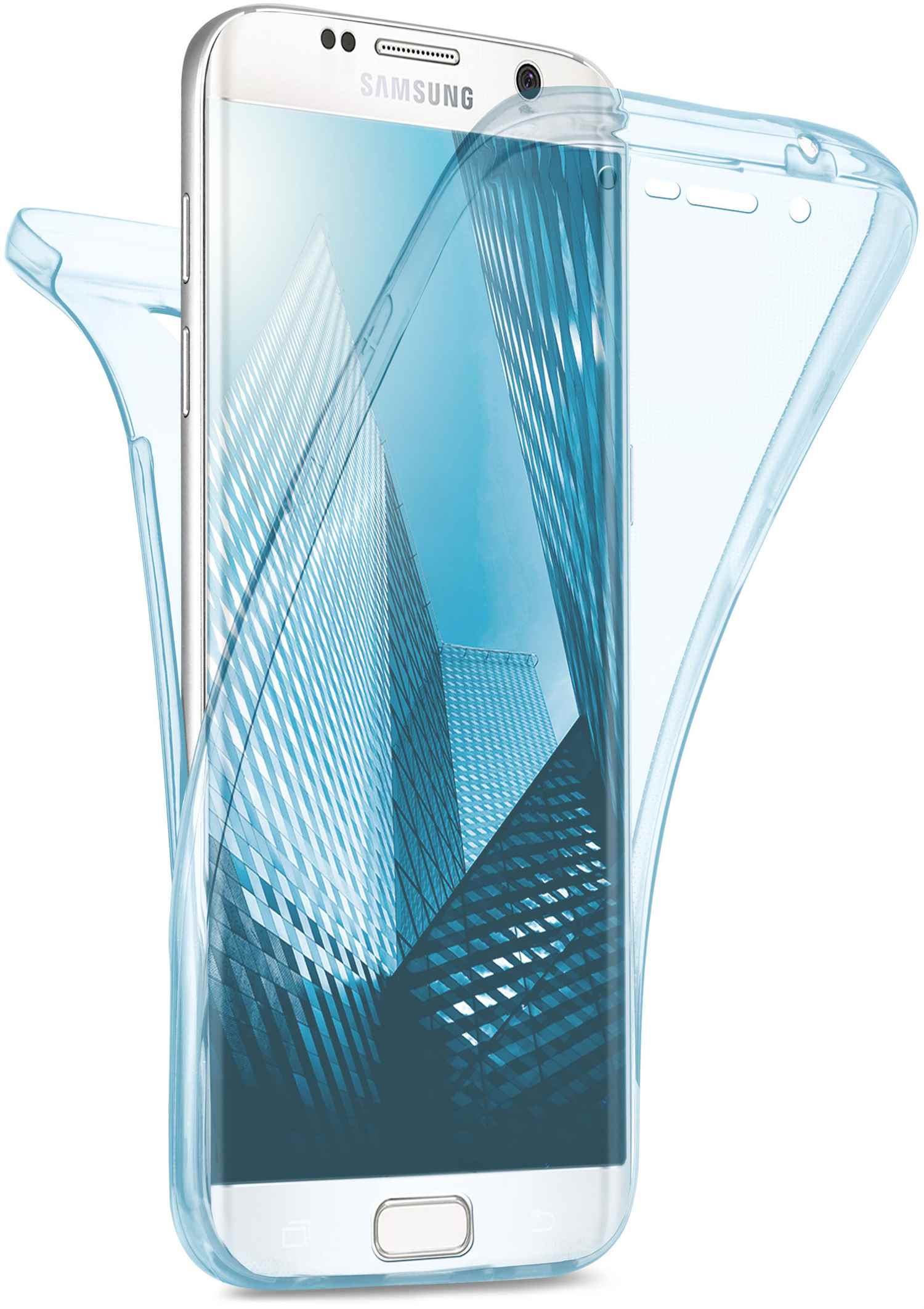 Edge, Aqua Galaxy Double MOEX Full Cover, Samsung, Case, S6