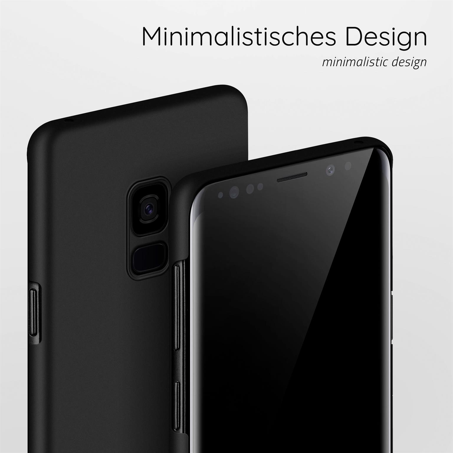 Nahaufnahme von zwei schwarzen Telefonen. Das Gehäuse befindet sich auf der linken Seite.