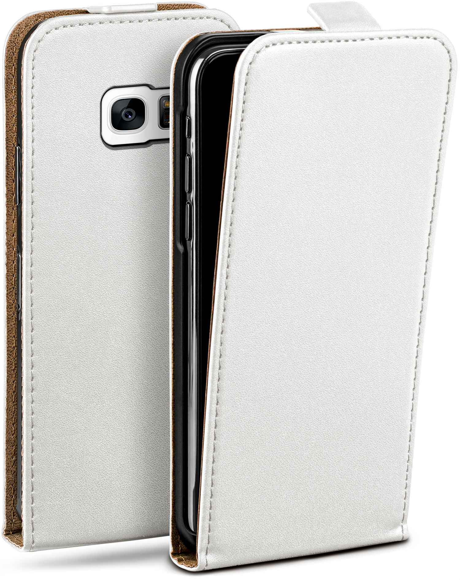 MOEX Galaxy Case, Cover, Samsung, Flip Flip Pearl-White S7,