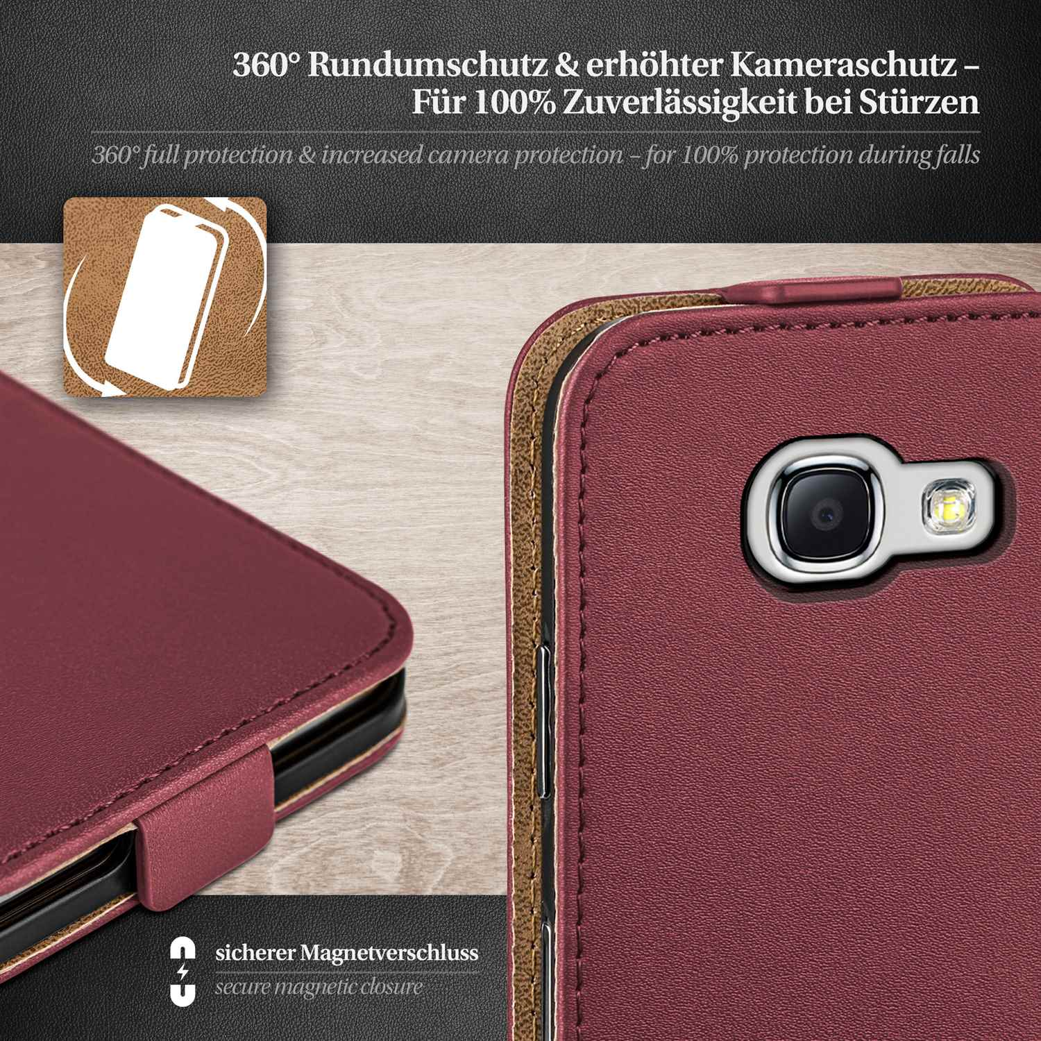 MOEX Flip 2, Cover, Galaxy Maroon-Red Case, Flip Note Samsung