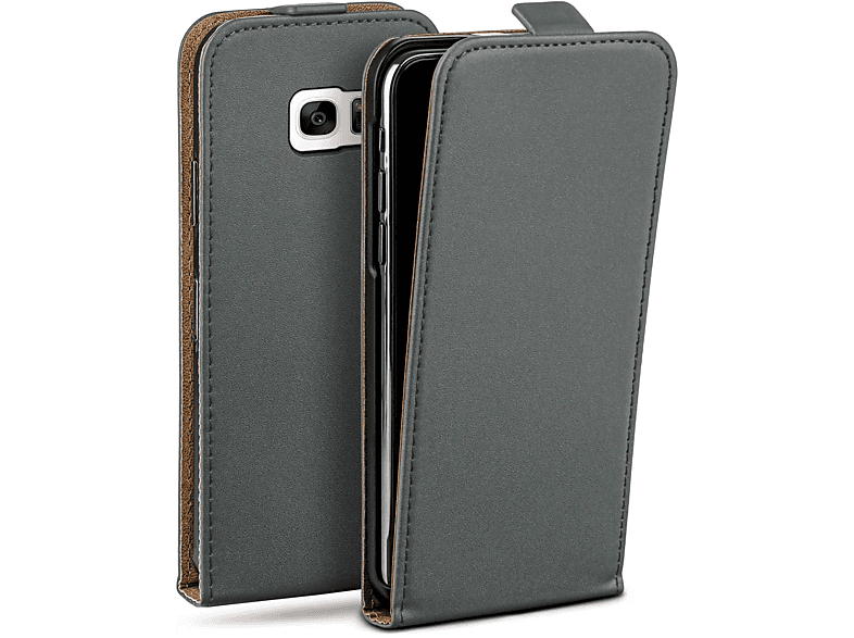 MOEX Flip Case, Flip Cover, Samsung, Galaxy S7 Edge, Anthracite-Gray