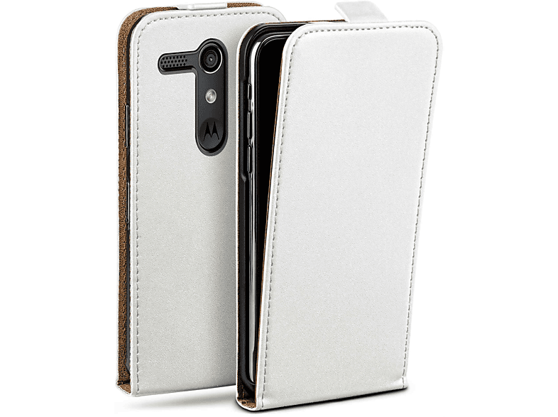 MOEX Flip Case, Flip Cover, Pearl-White Moto Motorola, G