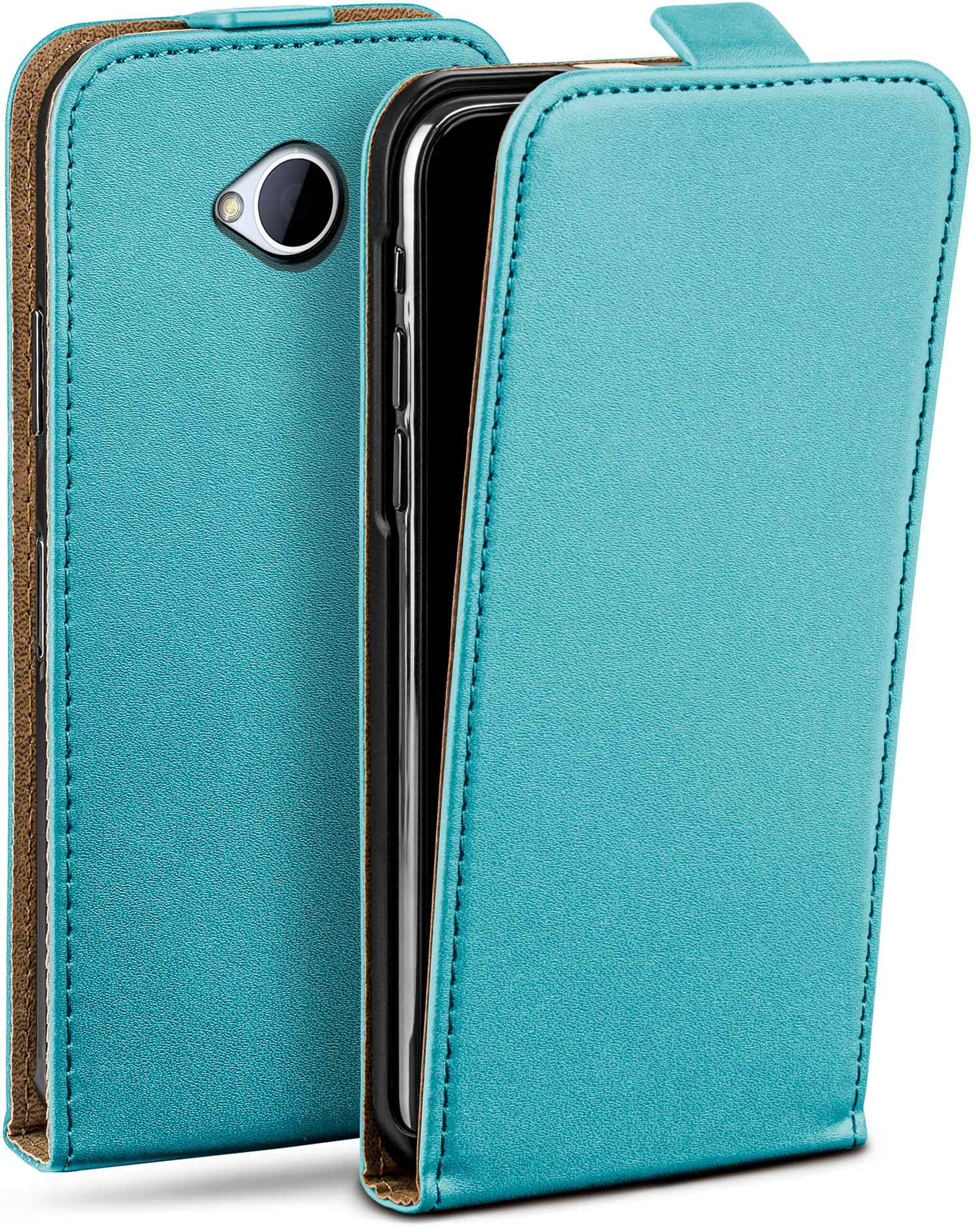 Flip Flip Cover, HTC, Aqua-Cyan MOEX M7, Case, One