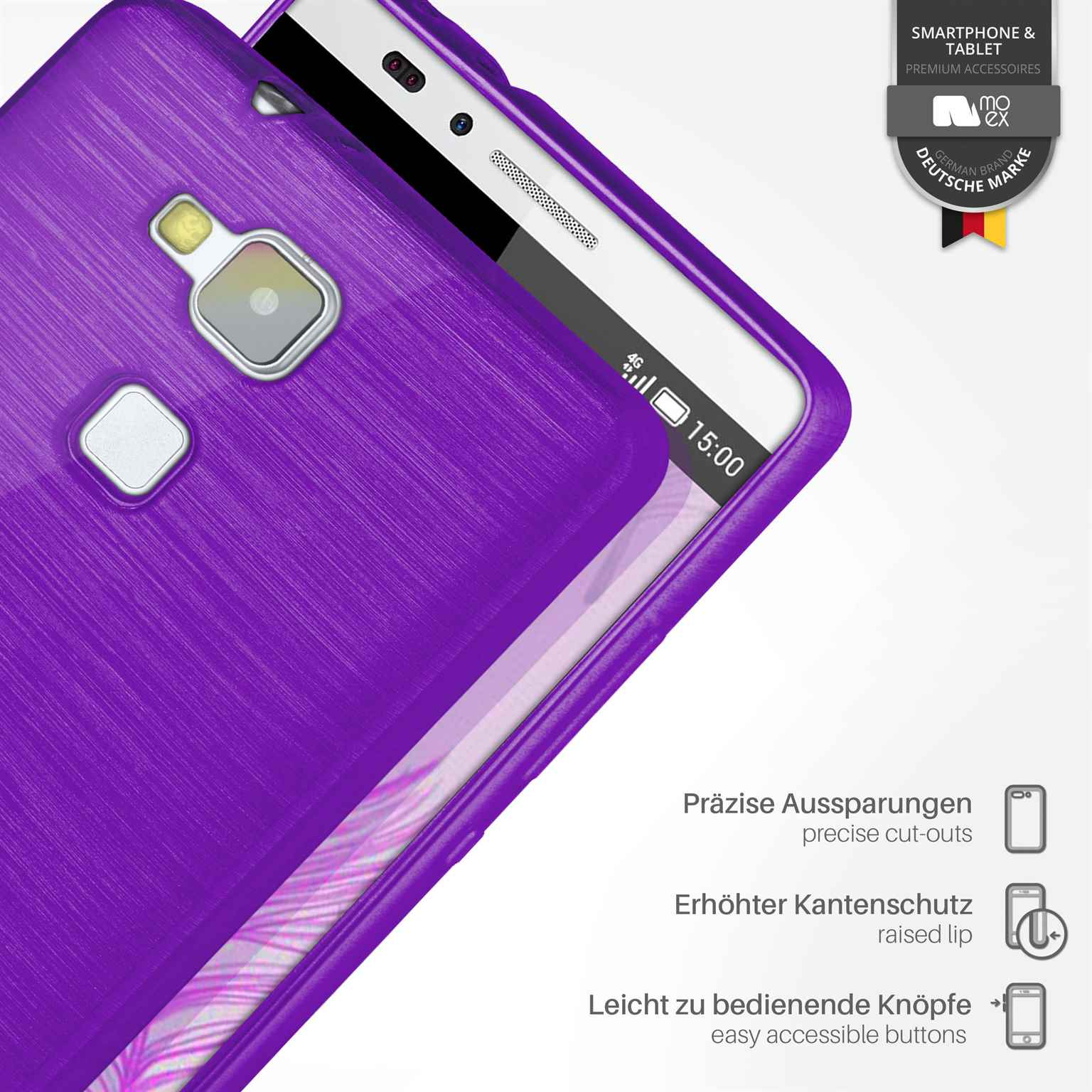 Case, Ascend Purpure-Purple Brushed Backcover, Mate 7, Huawei, MOEX