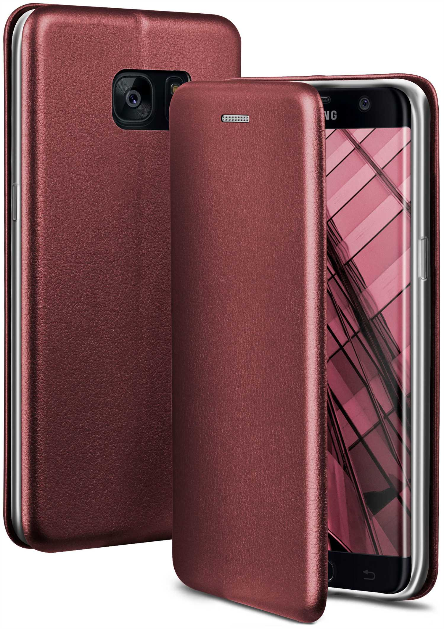 Business Cover, - Case, Galaxy Edge, ONEFLOW Red Flip Burgund S7 Samsung,