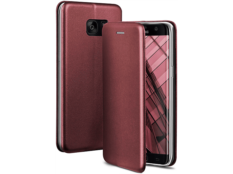 ONEFLOW Business Case, Flip Cover, Samsung, Galaxy S7 Edge, Burgund - Red