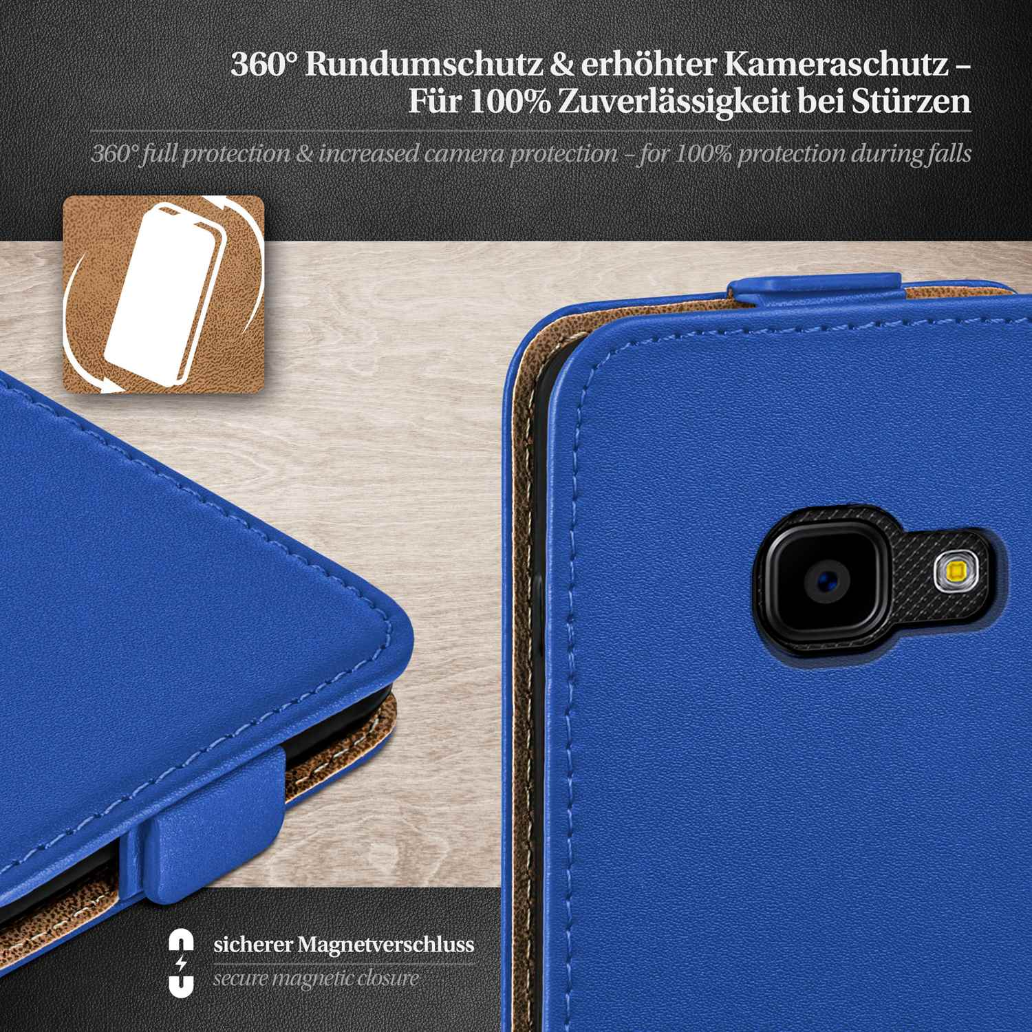 Samsung, MOEX Royal-Blue Galaxy Xcover 4, Flip Flip Cover, Case,