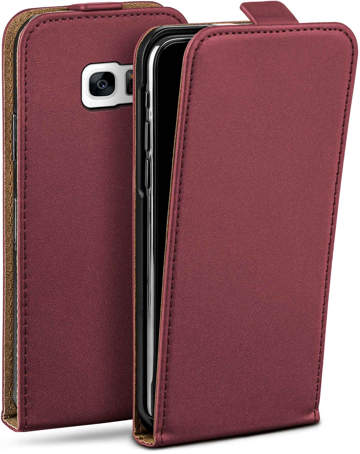 S7 Samsung, Flip Case, Flip MOEX Cover, Edge, Galaxy Maroon-Red