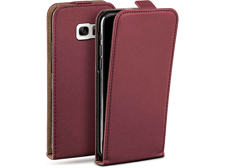 MOEX Flip Case, Flip Samsung, S7 Edge, Galaxy Cover, Maroon-Red
