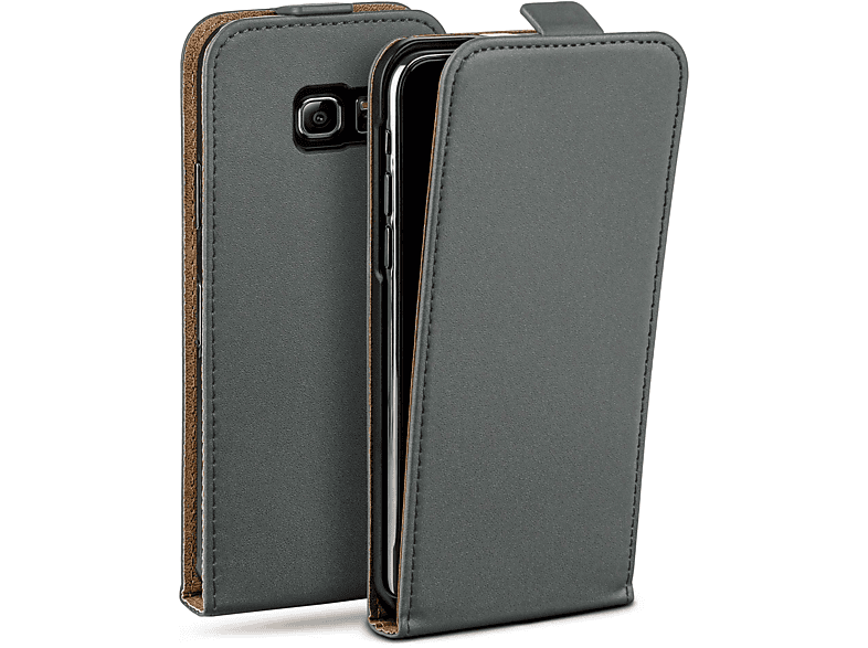 MOEX Flip Case, Flip Cover, Samsung, Galaxy S6 Edge, Anthracite-Gray