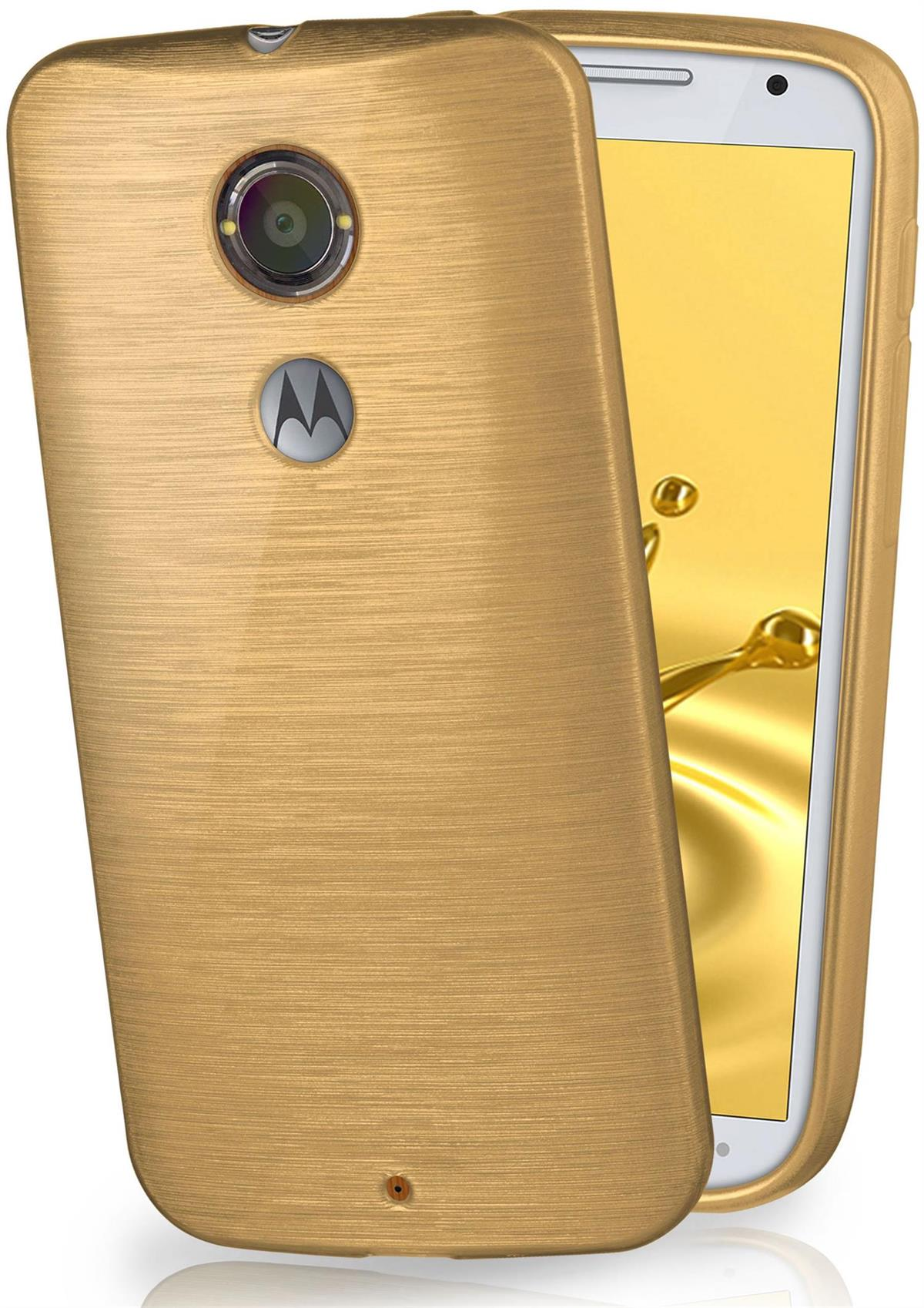 MOEX Brushed Case, Ivory-Gold X2, Moto Backcover, Motorola