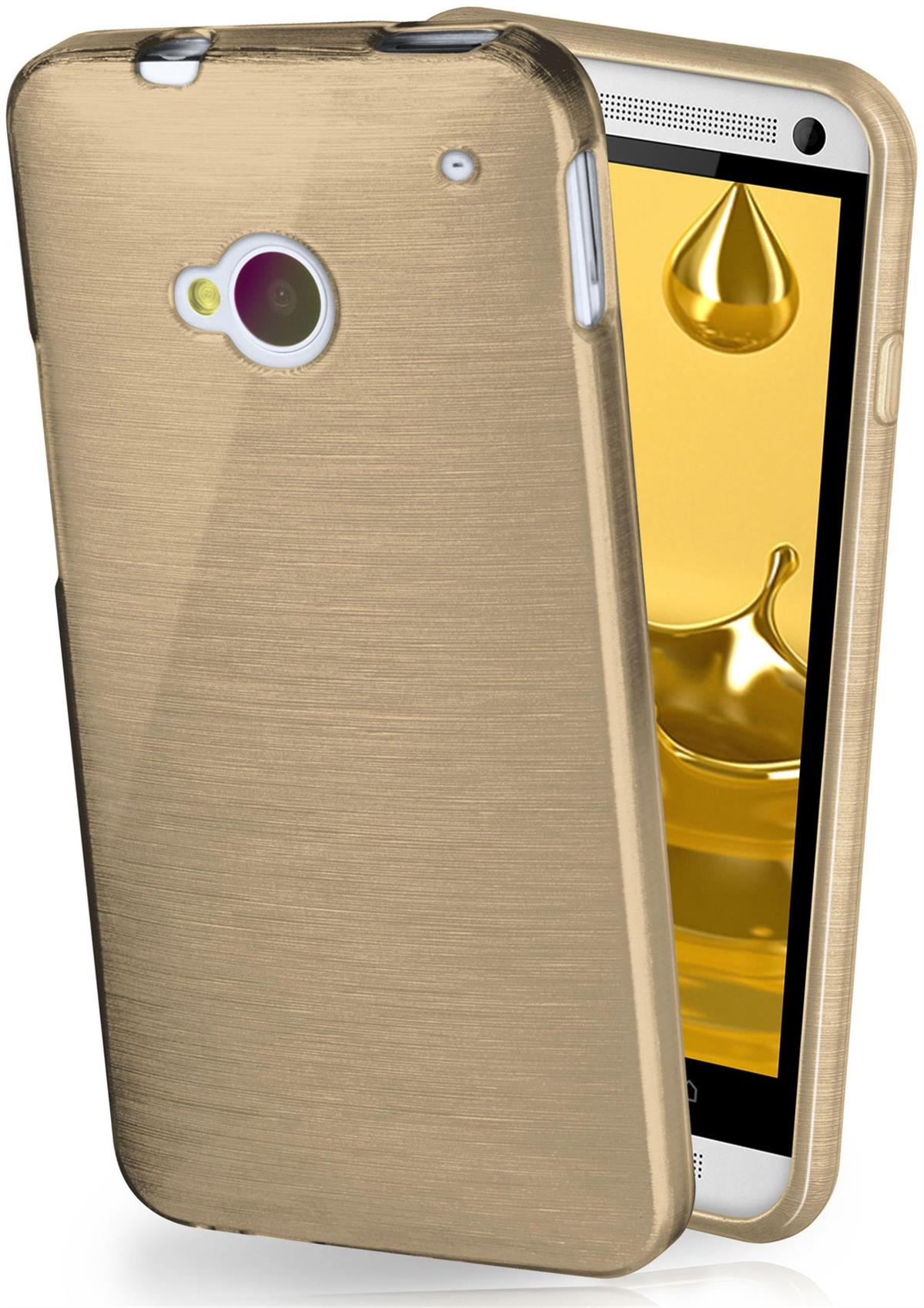 Ivory-Gold M7, HTC, Backcover, Brushed Case, MOEX One