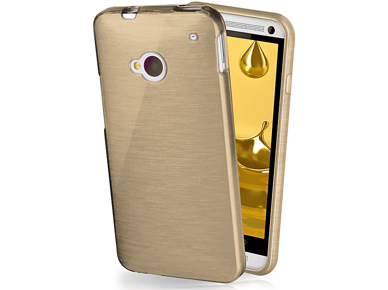 MOEX Brushed Case, HTC, Backcover, M7, Ivory-Gold One