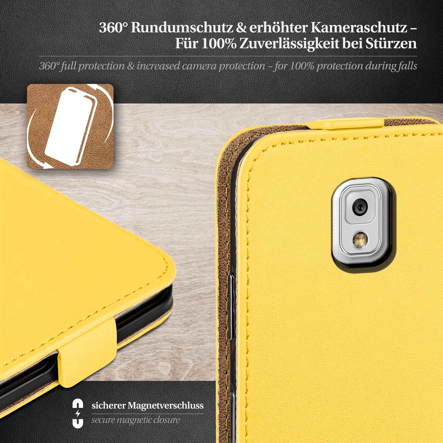 MOEX Flip Galaxy 3, Case, Note Cover, Acid-Yellow Samsung, Flip