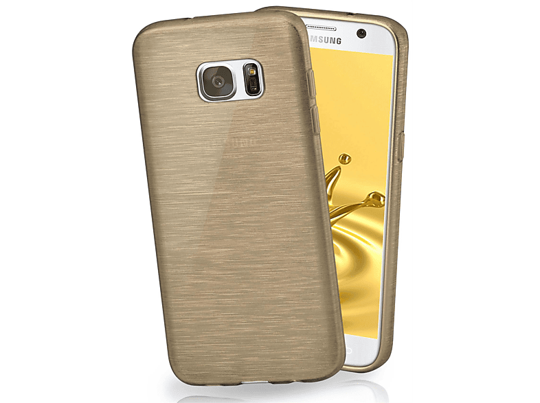 MOEX Brushed Case, Backcover, Samsung, Galaxy S7, Ivory-Gold