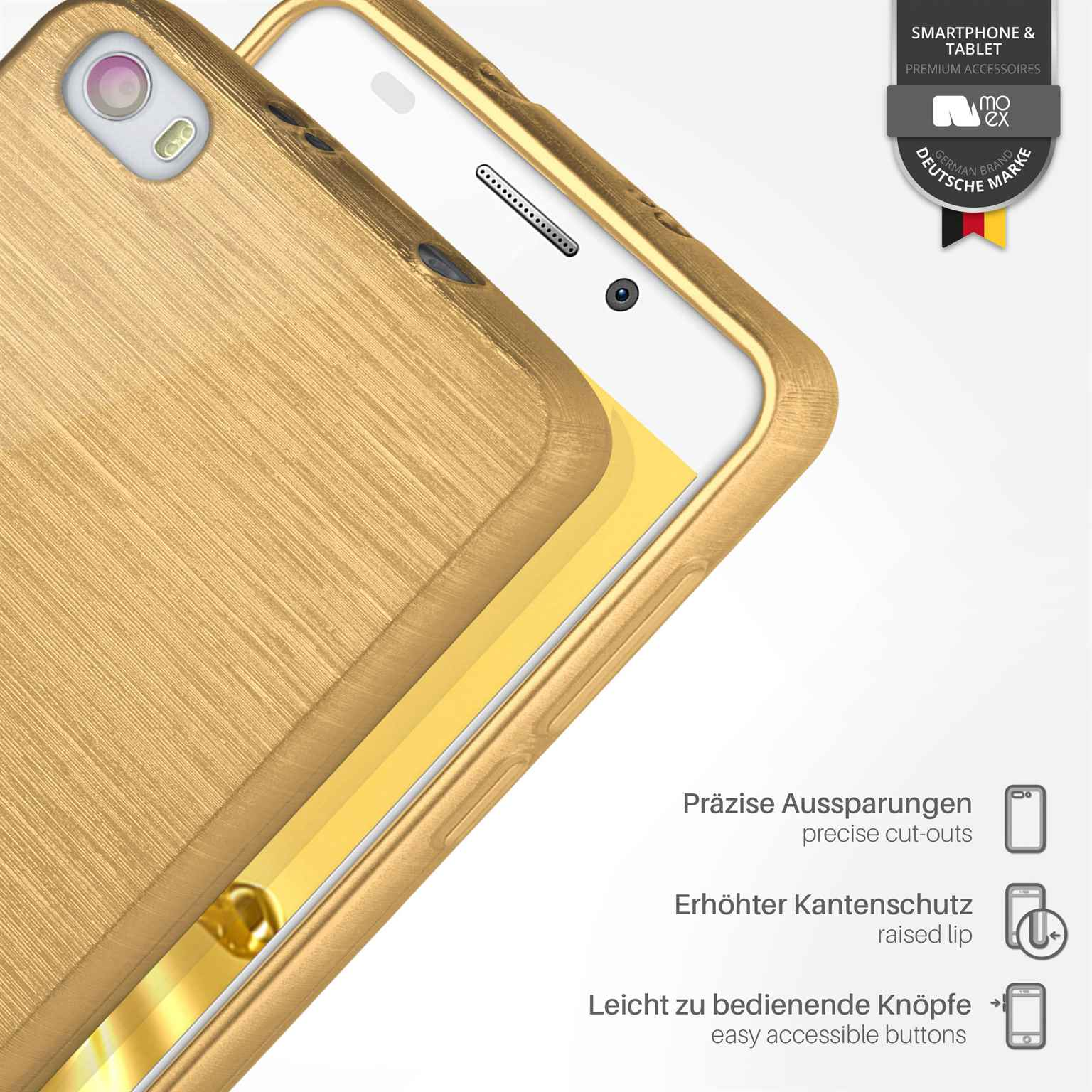 Honor MOEX Ivory-Gold 6, Case, Huawei, Brushed Backcover,