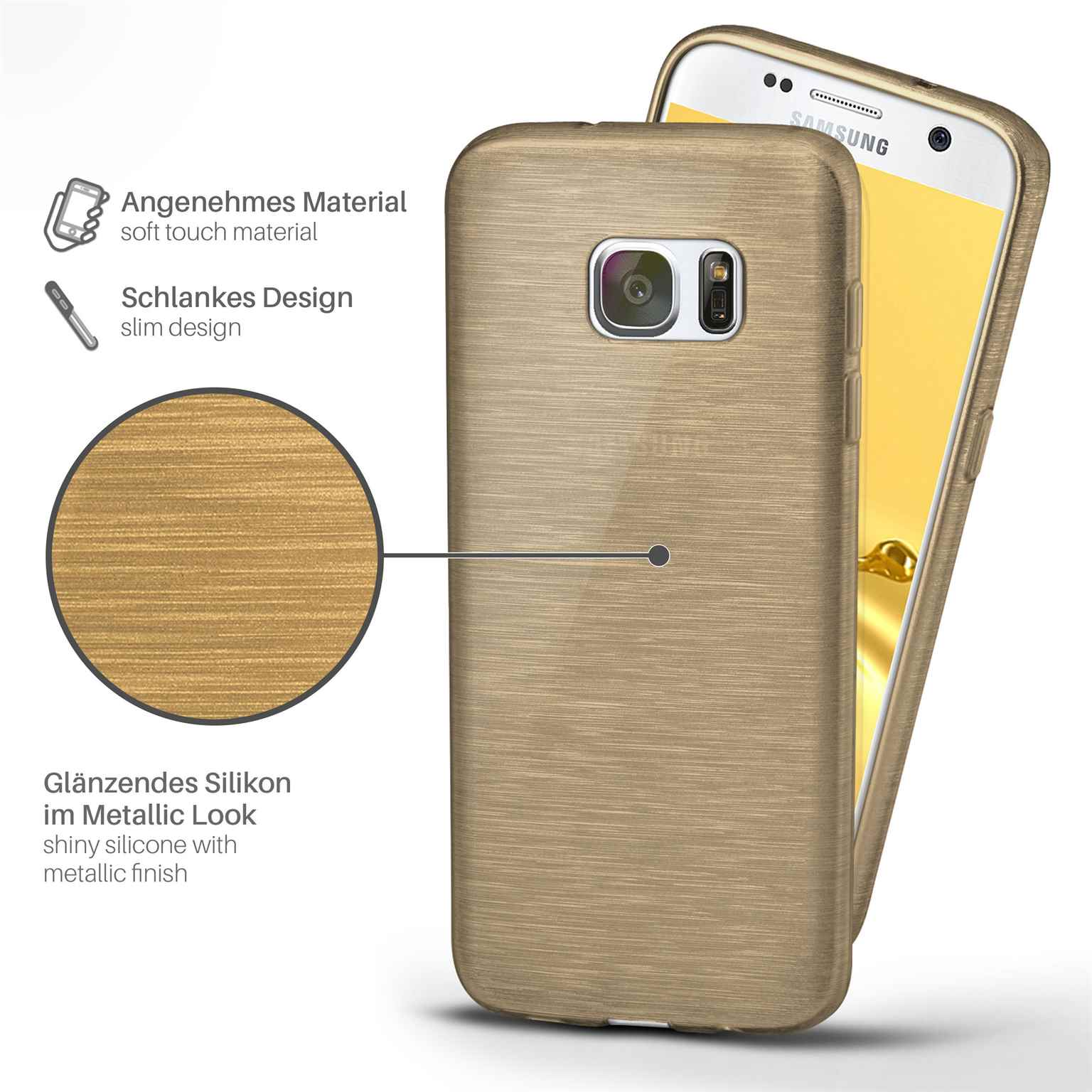 MOEX Brushed Case, Backcover, Samsung, Galaxy Ivory-Gold S7