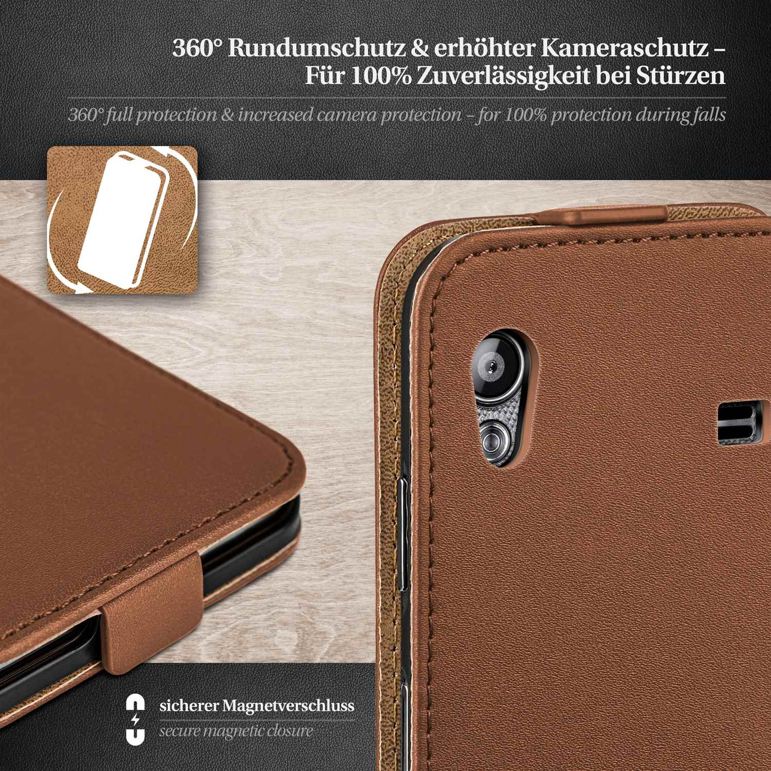 MOEX Flip Case, Flip Samsung, Umber-Brown Ace, Galaxy Cover