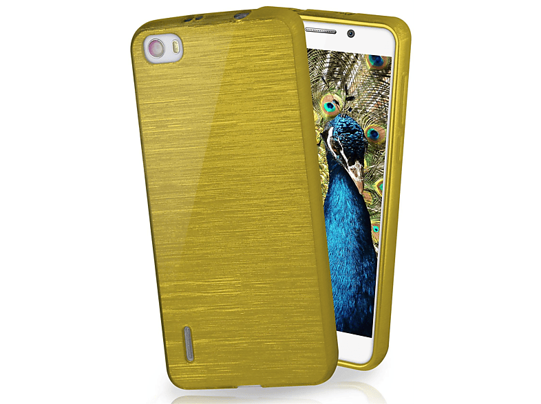 Brushed Backcover, Honor Huawei, MOEX Lime-Green Case, 6,