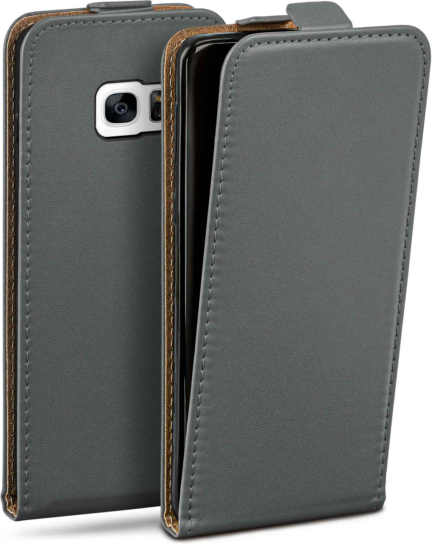 Flip Cover, Flip Case, MOEX Anthracite-Gray S7, Galaxy Samsung,