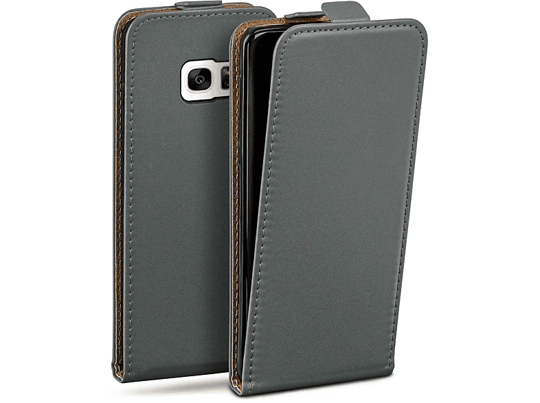 Flip Cover, Flip Case, MOEX Anthracite-Gray S7, Galaxy Samsung,