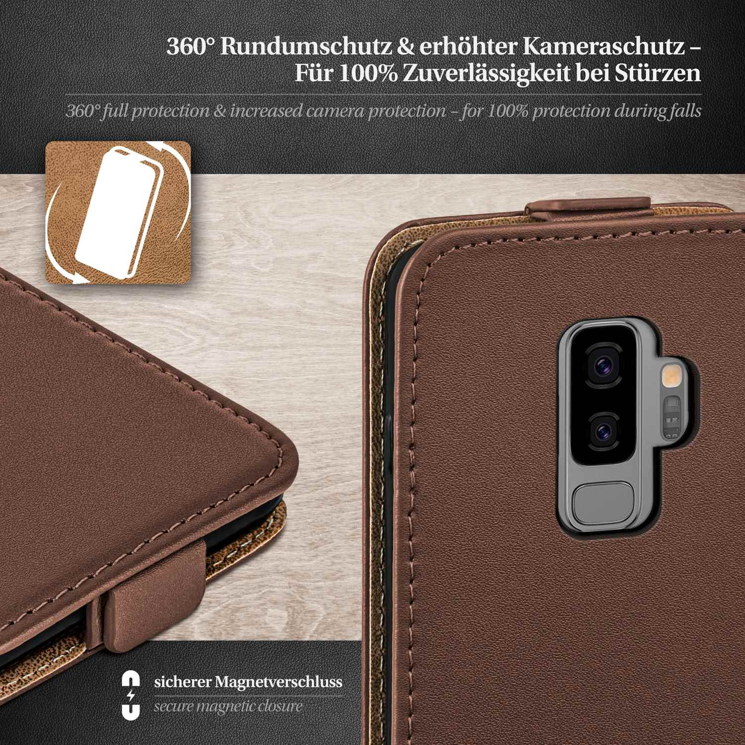 Samsung, Flip Case, Cover, S9 Flip Oxide-Brown MOEX Plus, Galaxy