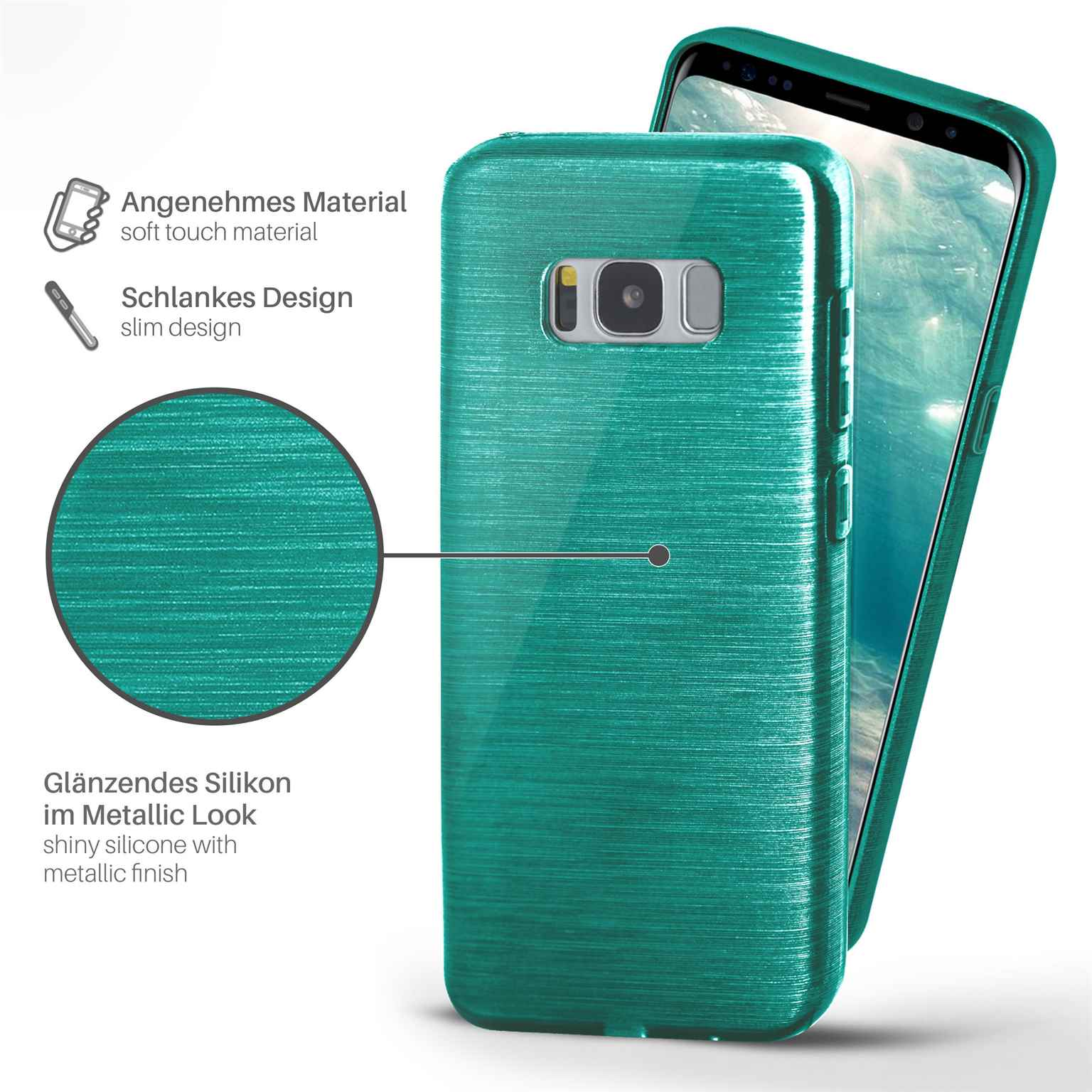 MOEX Brushed Case, Backcover, Samsung, Aqua-Cyan Plus, Galaxy S8