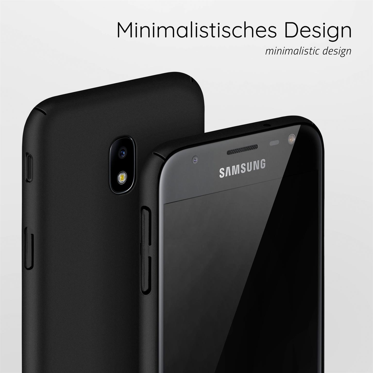Zwei schwarze Telefone, eines mit Rückseite, eines mit Vorderseite sichtbar. Weißer Hintergrund.