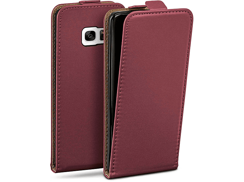 MOEX Flip Case, Flip Cover, Galaxy Samsung, Maroon-Red S7